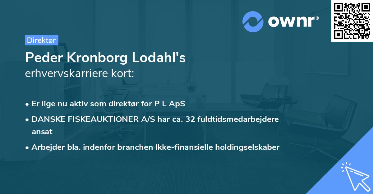 Peder Kronborg Lodahl's erhvervskarriere kort