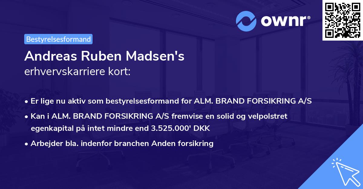 Andreas Ruben Madsen's erhvervskarriere kort