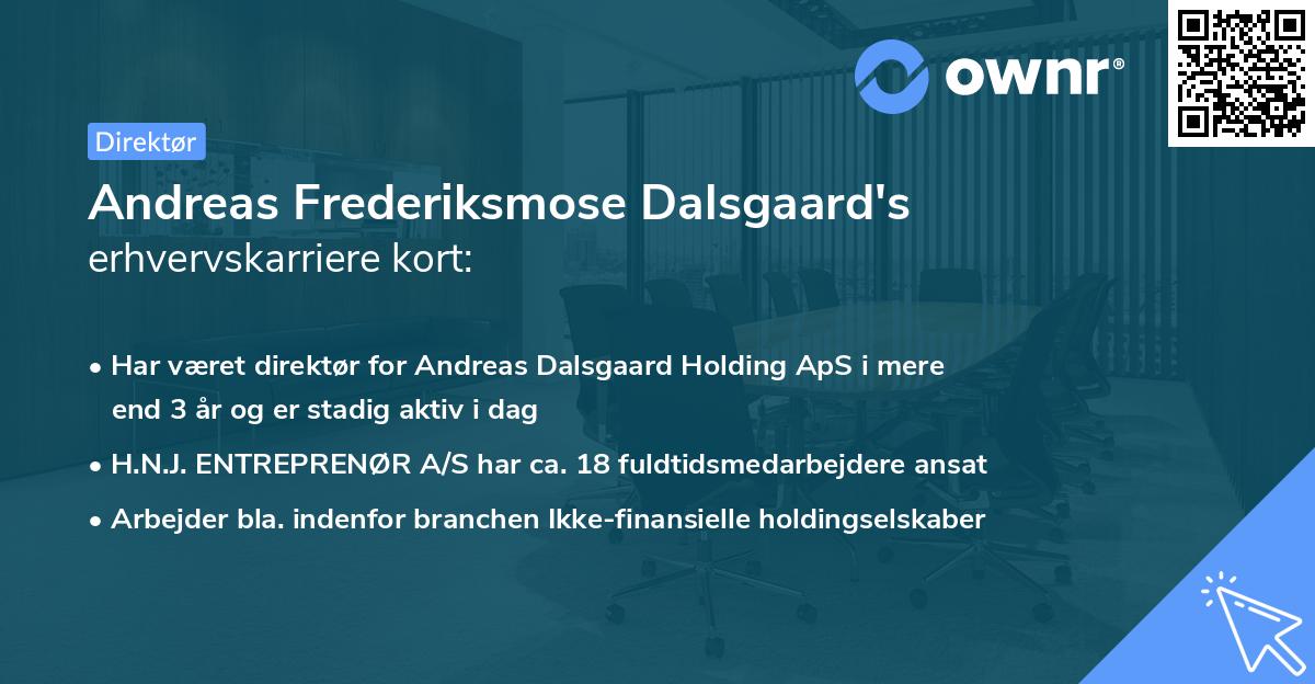 Andreas Frederiksmose Dalsgaard's erhvervskarriere kort