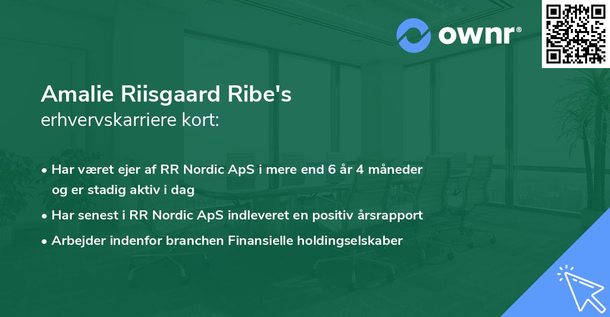Amalie Riisgaard Ribe's erhvervskarriere kort