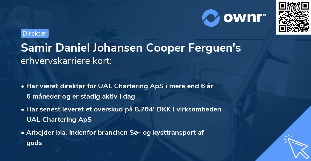 Samir Daniel Johansen Cooper Ferguen's erhvervskarriere kort