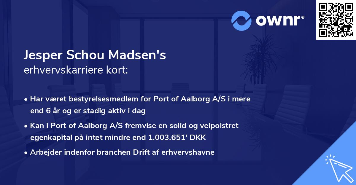 Jesper Schou Madsen's erhvervskarriere kort