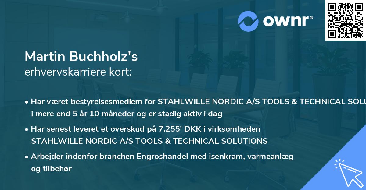 Martin Buchholz's erhvervskarriere kort