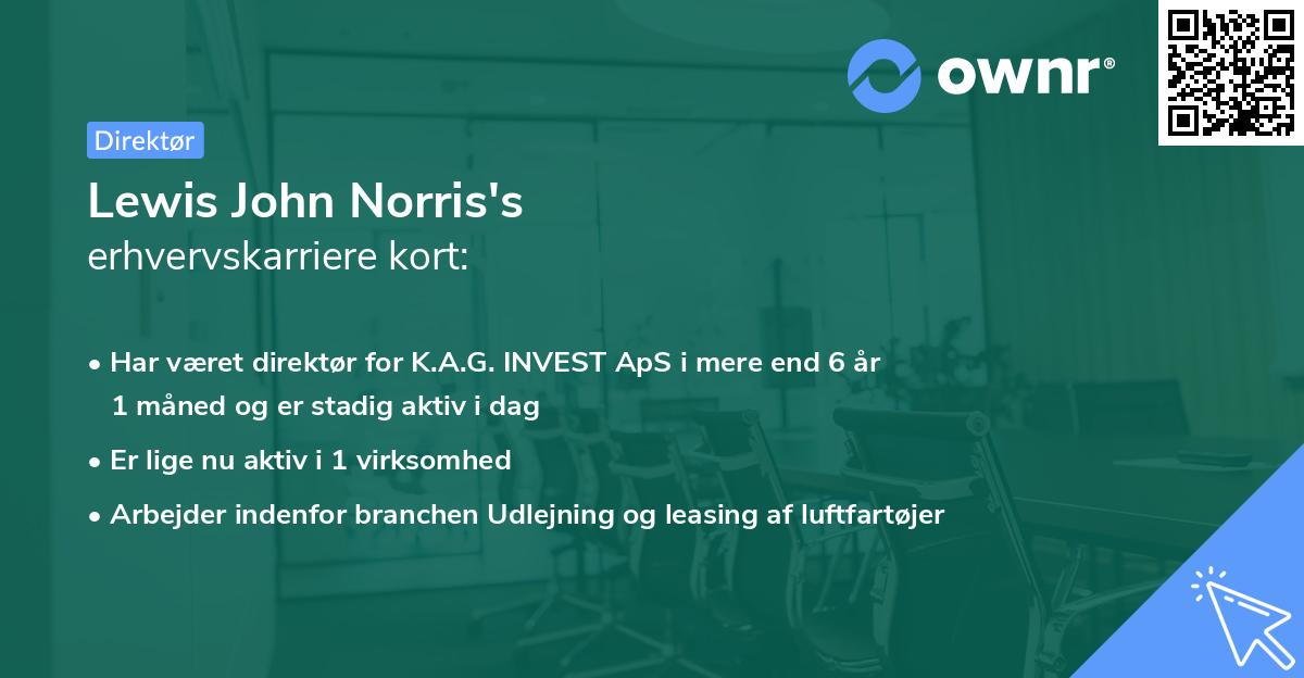 Lewis John Norris's erhvervskarriere kort