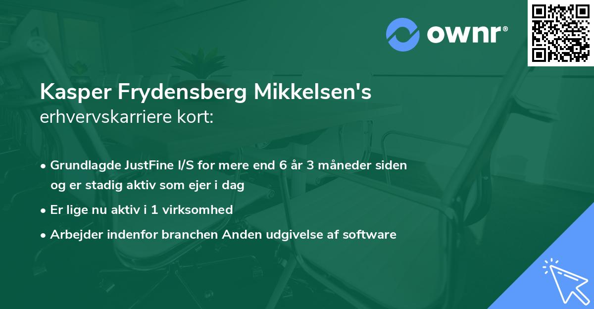 Kasper Frydensberg Mikkelsen's erhvervskarriere kort