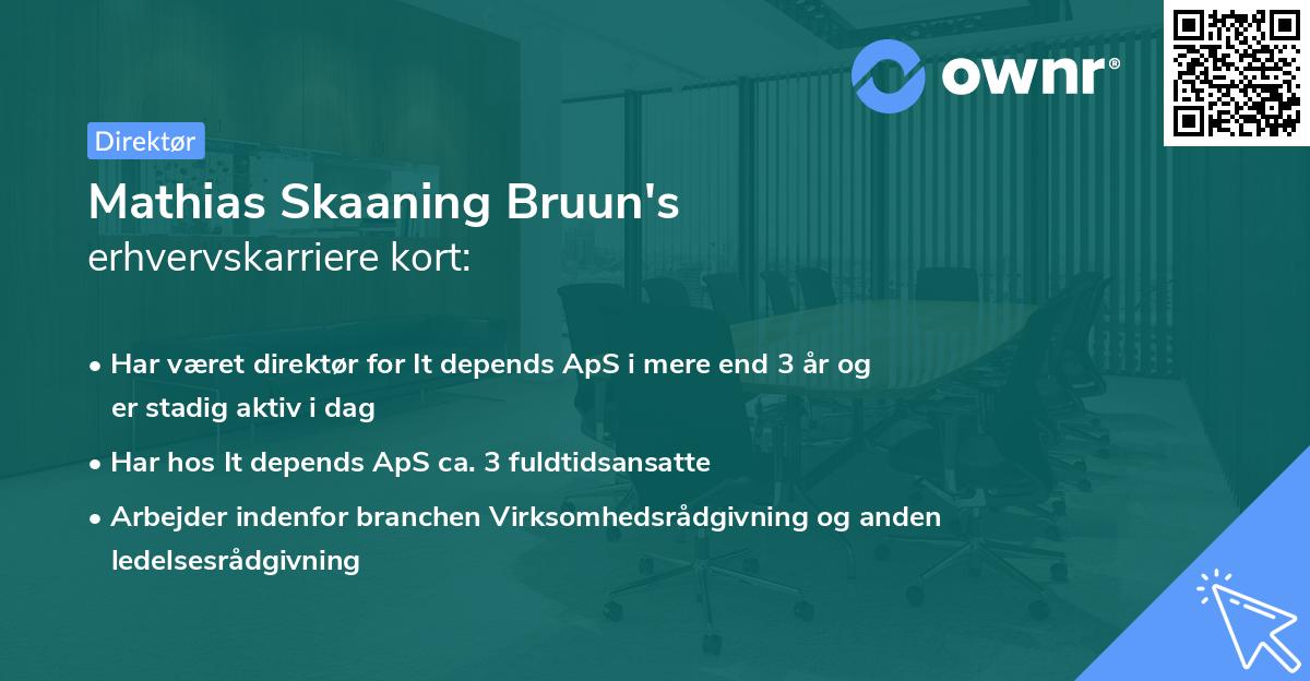 Mathias Skaaning Bruun's erhvervskarriere kort