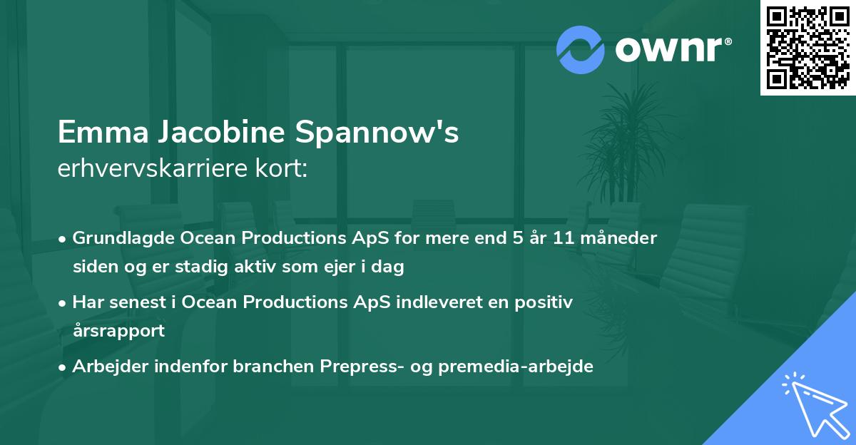 Emma Jacobine Spannow's erhvervskarriere kort
