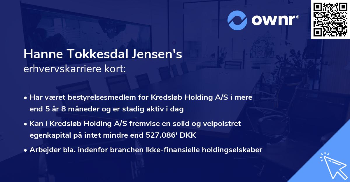 Hanne Tokkesdal Jensen's erhvervskarriere kort