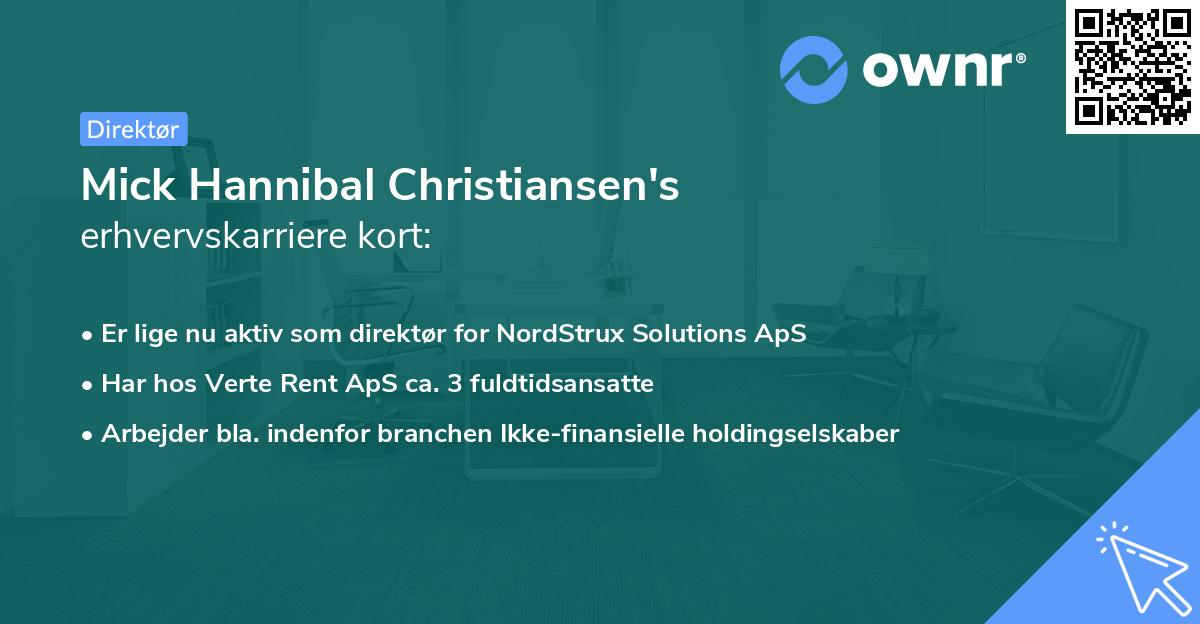 Mick Hannibal Christiansen's erhvervskarriere kort