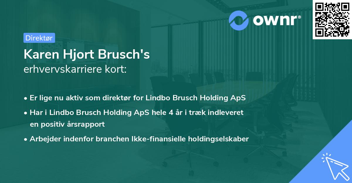 Karen Hjort Brusch's erhvervskarriere kort