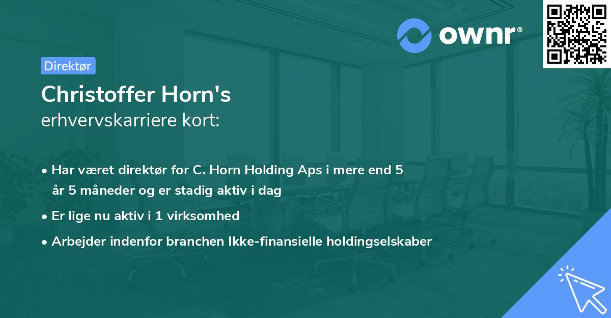 Christoffer Horn's erhvervskarriere kort