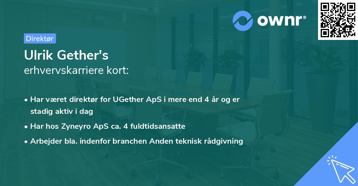 Ulrik Gether's erhvervskarriere kort