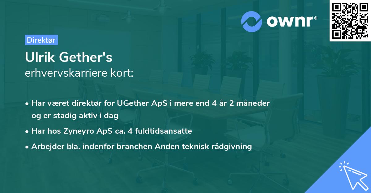 Ulrik Gether's erhvervskarriere kort
