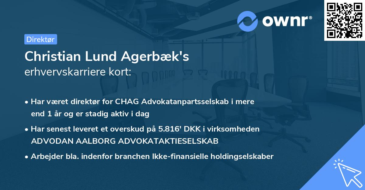 Christian Lund Agerbæk's erhvervskarriere kort