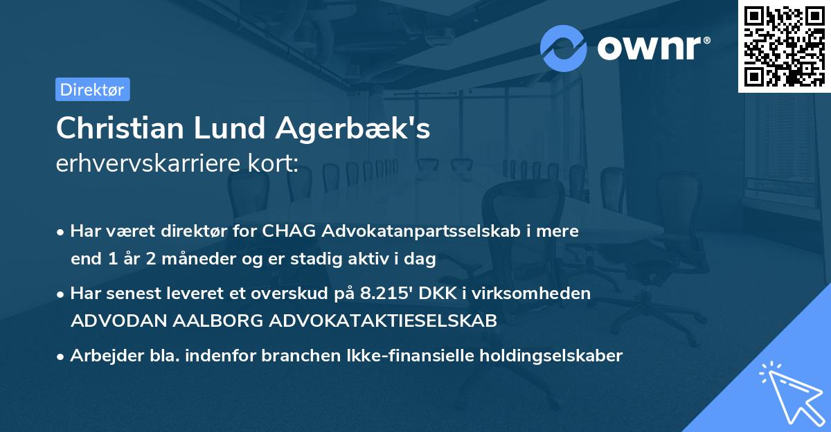 Christian Lund Agerbæk's erhvervskarriere kort