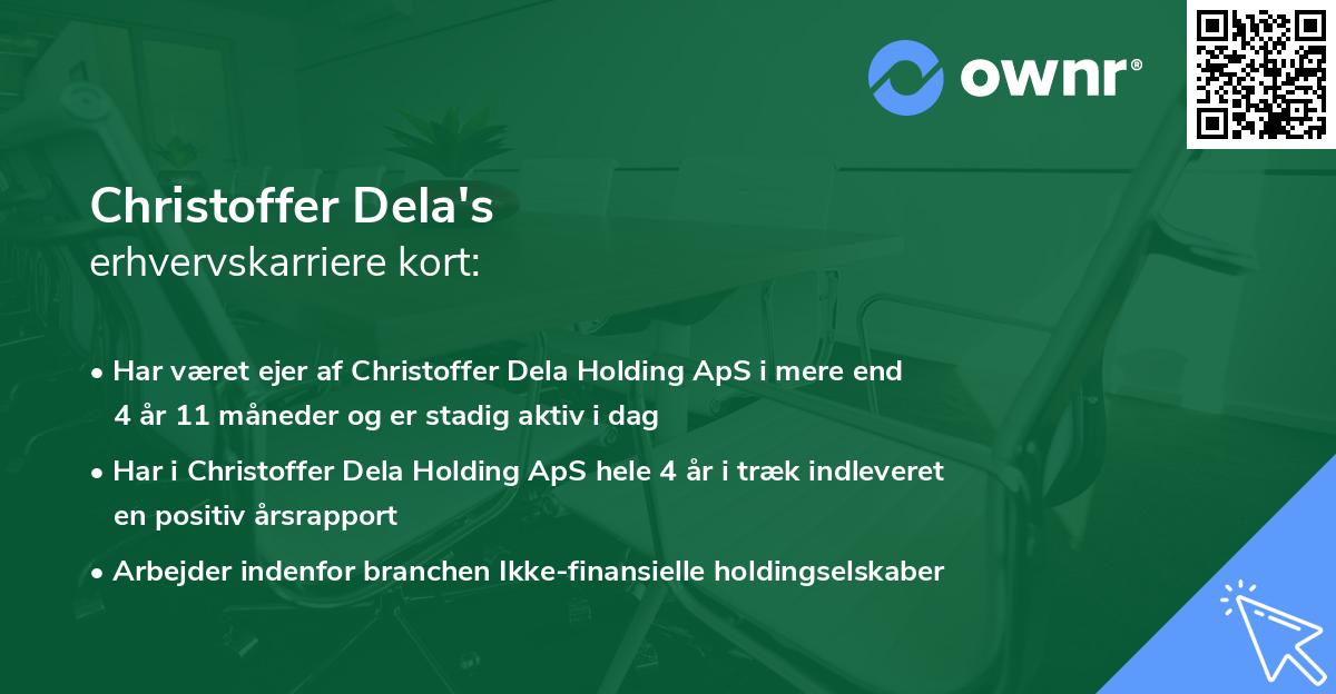 Christoffer Dela's erhvervskarriere kort