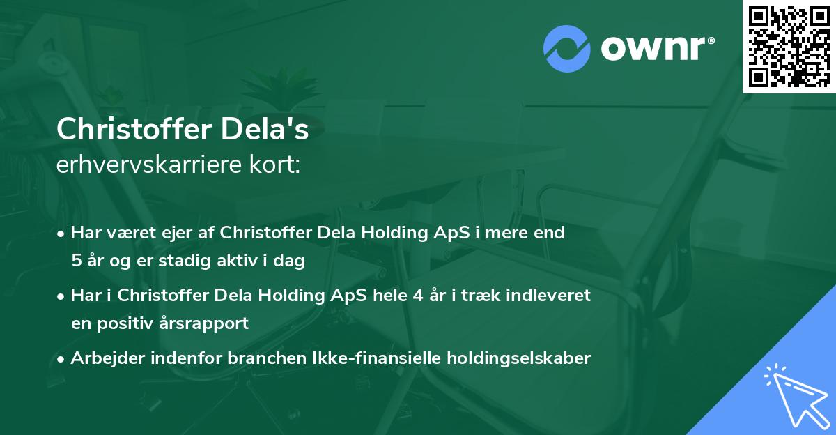 Christoffer Dela's erhvervskarriere kort