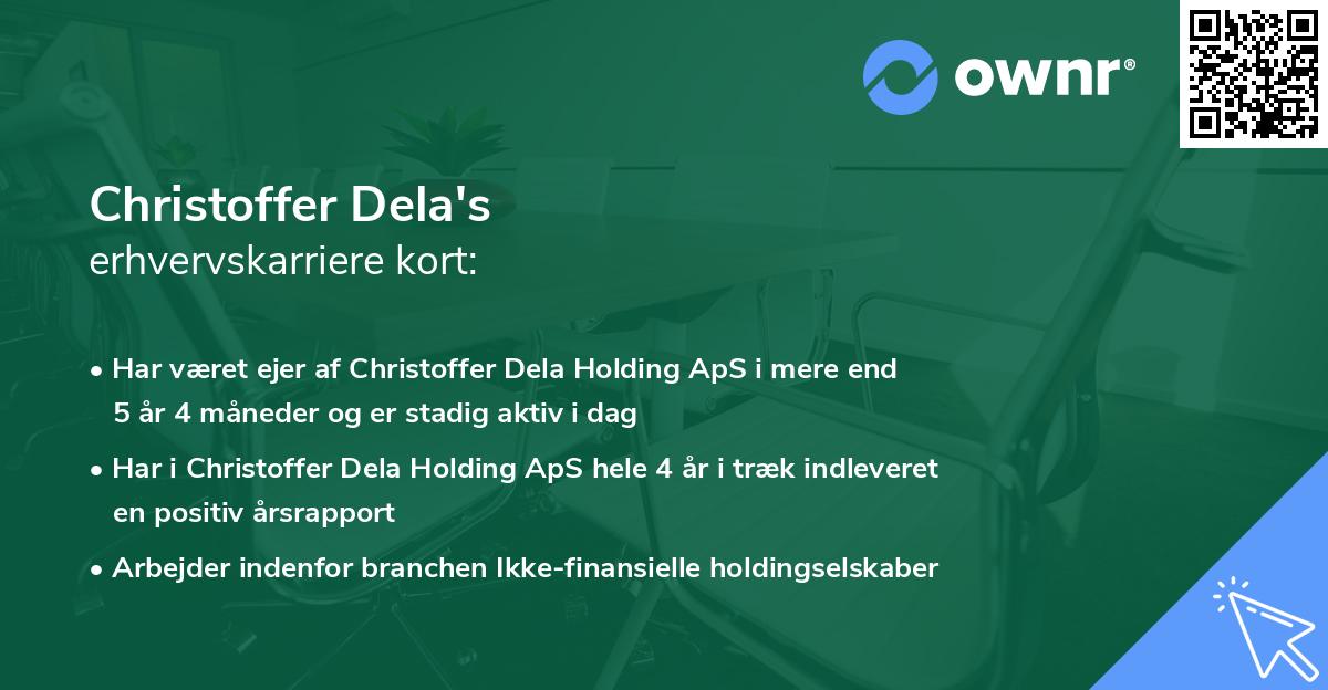 Christoffer Dela's erhvervskarriere kort