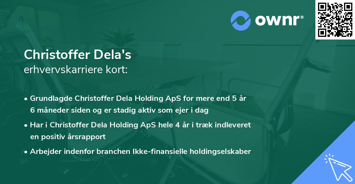 Christoffer Dela's erhvervskarriere kort