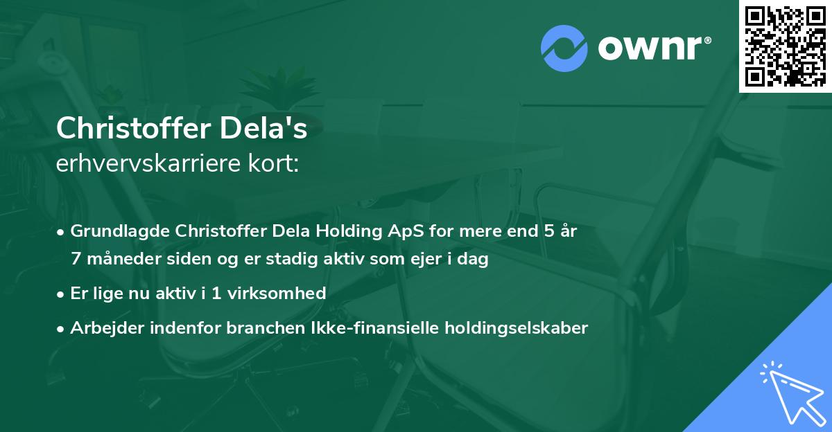 Christoffer Dela's erhvervskarriere kort