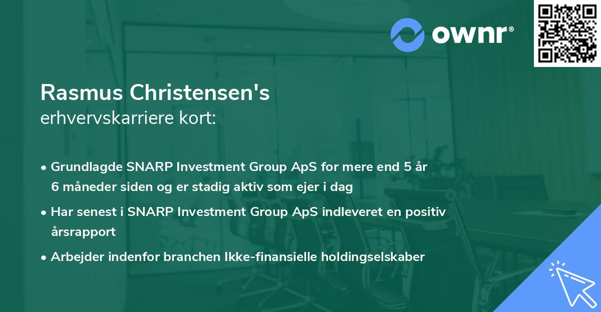 Rasmus Christensen's erhvervskarriere kort