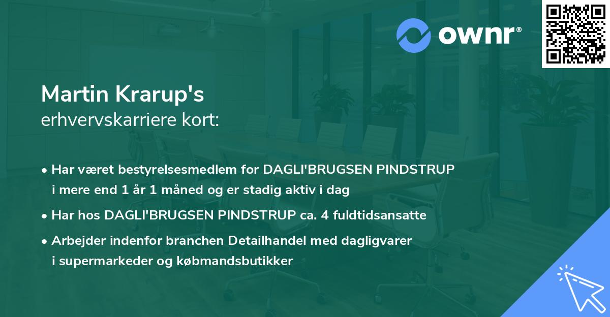 Martin Krarup's erhvervskarriere kort