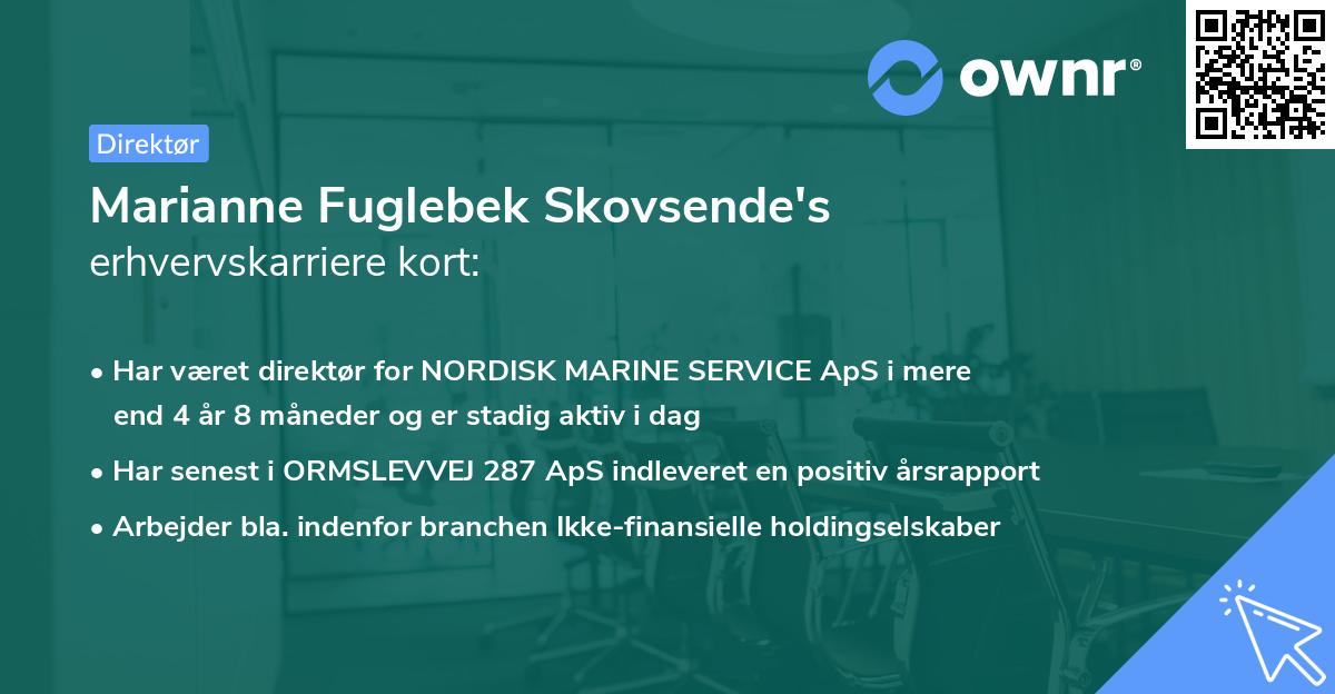 Marianne Fuglebek Skovsende's erhvervskarriere kort