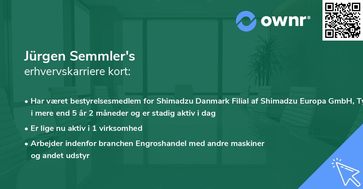 Jürgen Semmler's erhvervskarriere kort