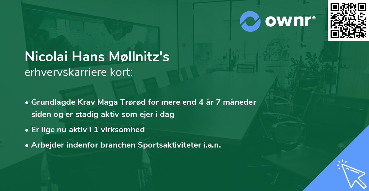 Nicolai Hans Møllnitz's erhvervskarriere kort