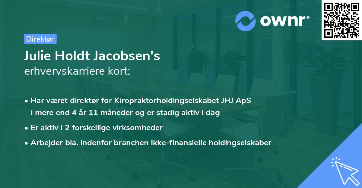 Julie Holdt Jacobsen's erhvervskarriere kort