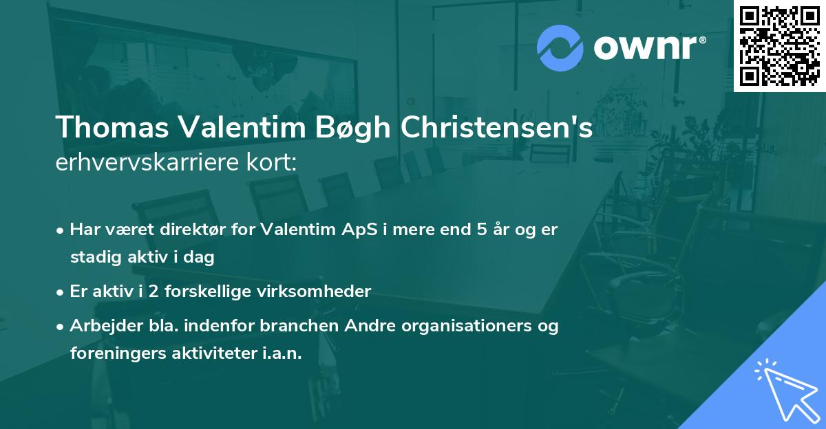 Thomas Valentim Bøgh Christensen's erhvervskarriere kort