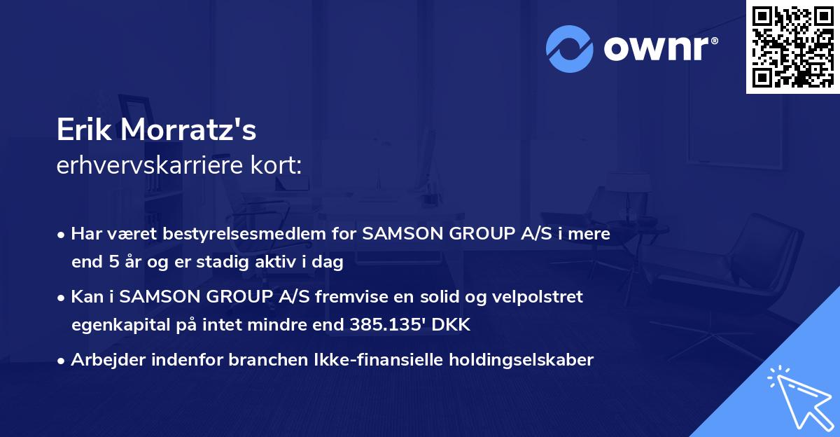 Erik Morratz's erhvervskarriere kort