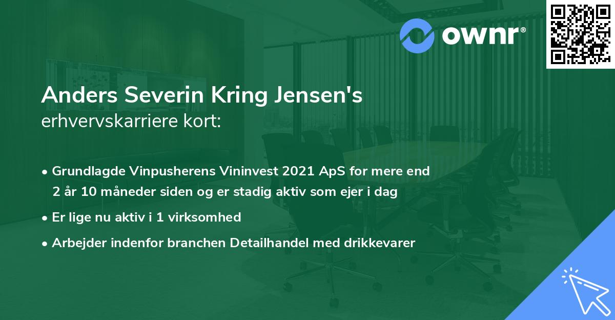 Anders Severin Kring Jensen's erhvervskarriere kort