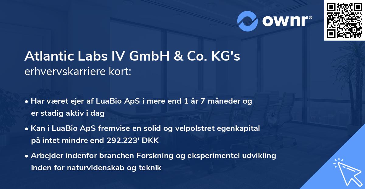 Atlantic Labs IV GmbH & Co. KG's erhvervskarriere kort