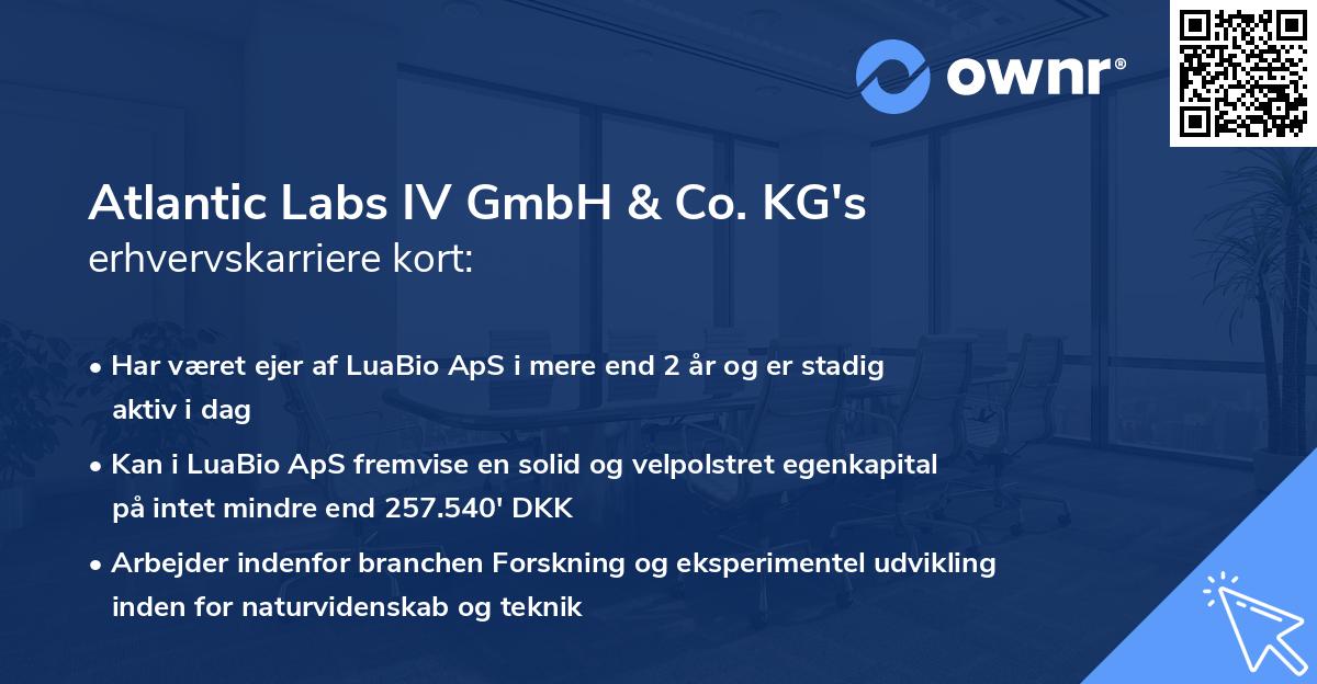 Atlantic Labs IV GmbH & Co. KG's erhvervskarriere kort