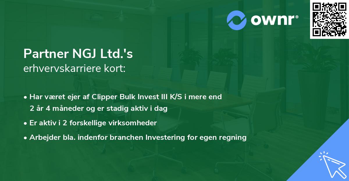 Partner NGJ Ltd.'s erhvervskarriere kort