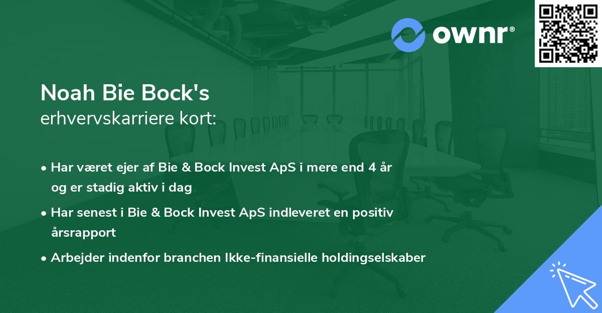 Noah Bie Bock's erhvervskarriere kort