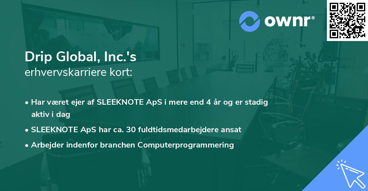 Drip Global, Inc.'s erhvervskarriere kort