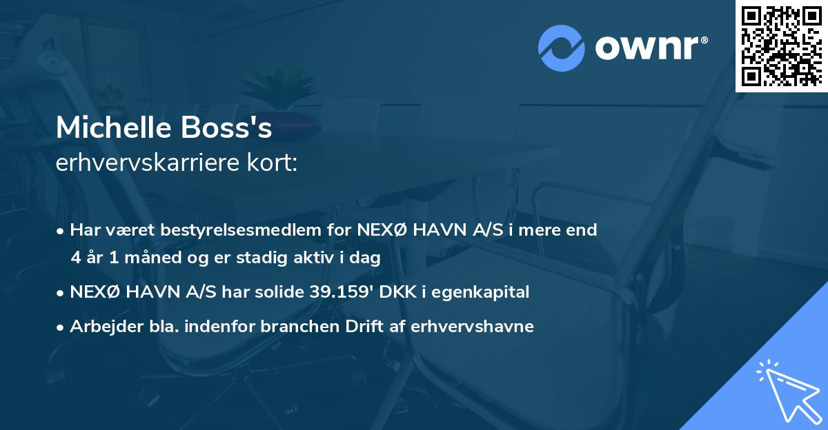 Michelle Boss's erhvervskarriere kort