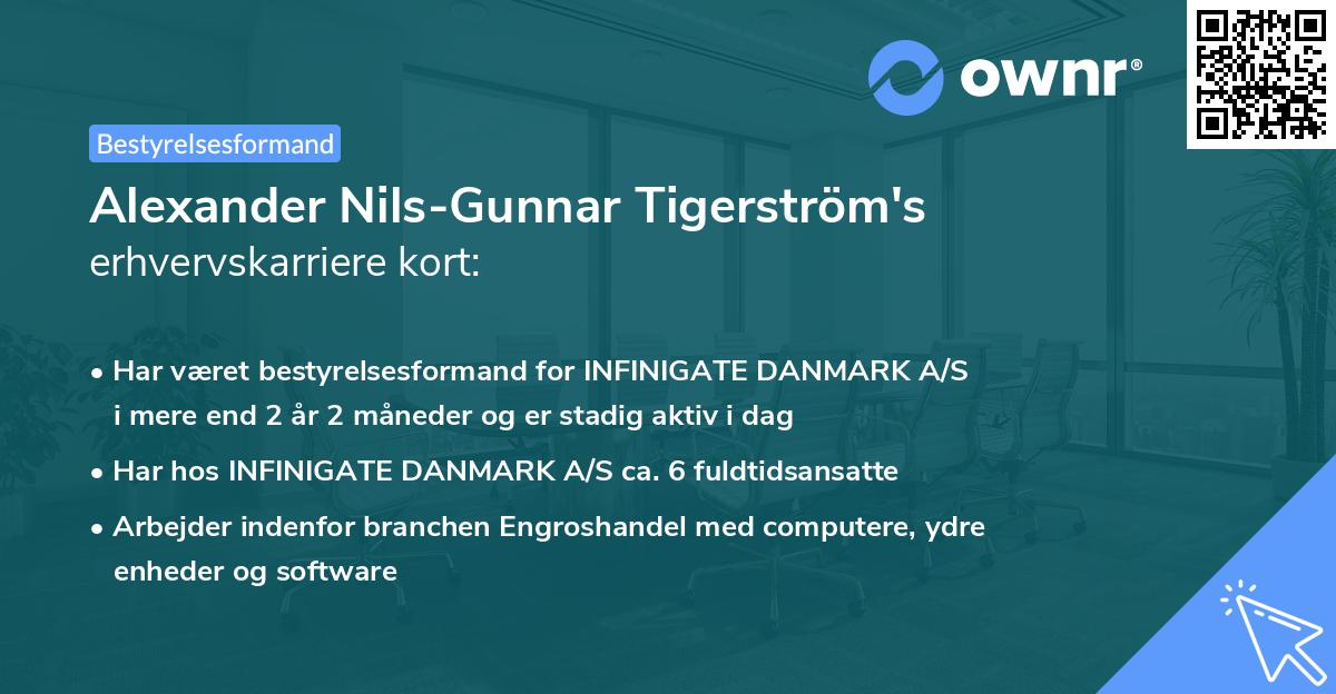 Alexander Nils-Gunnar Tigerström's erhvervskarriere kort