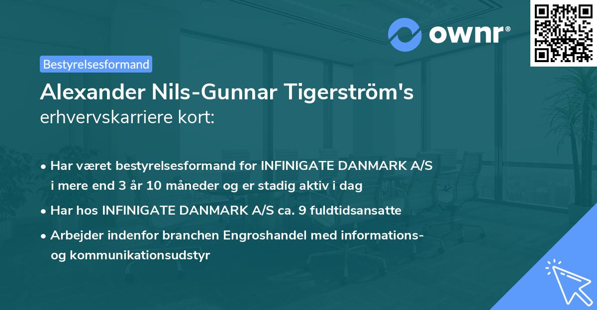 Alexander Nils-Gunnar Tigerström's erhvervskarriere kort