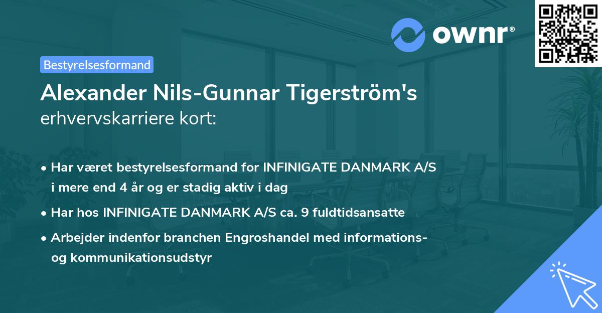 Alexander Nils-Gunnar Tigerström's erhvervskarriere kort