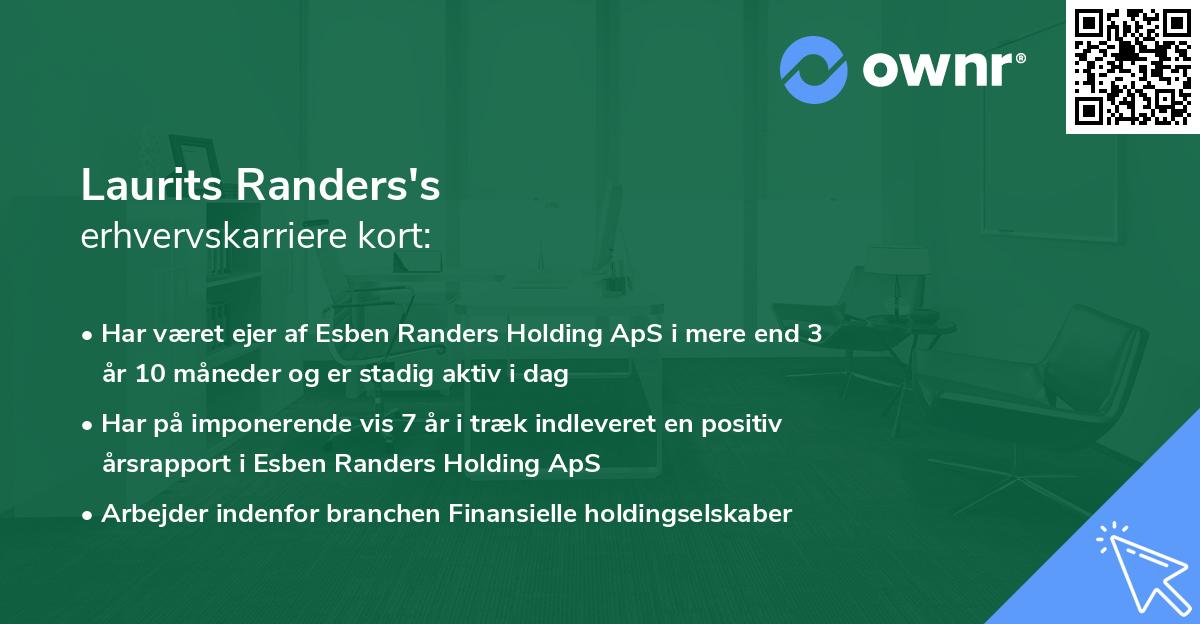 Laurits Randers's erhvervskarriere kort