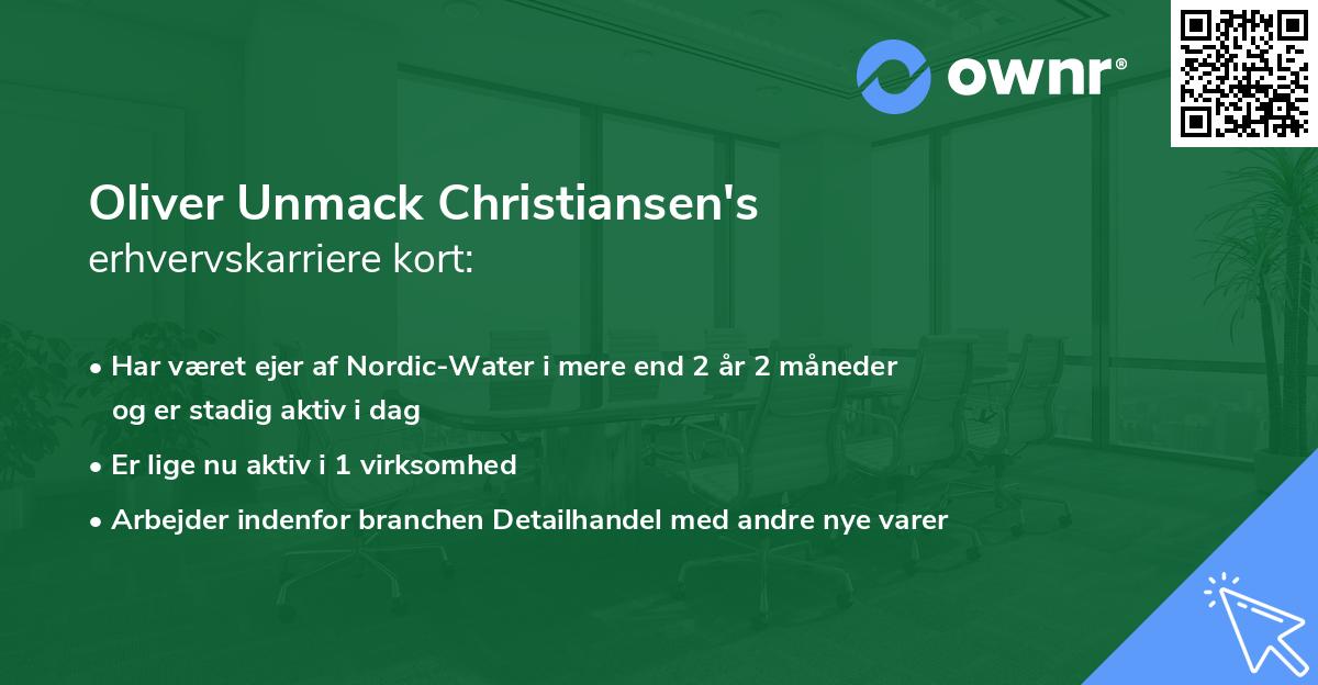 Oliver Unmack Christiansen's erhvervskarriere kort