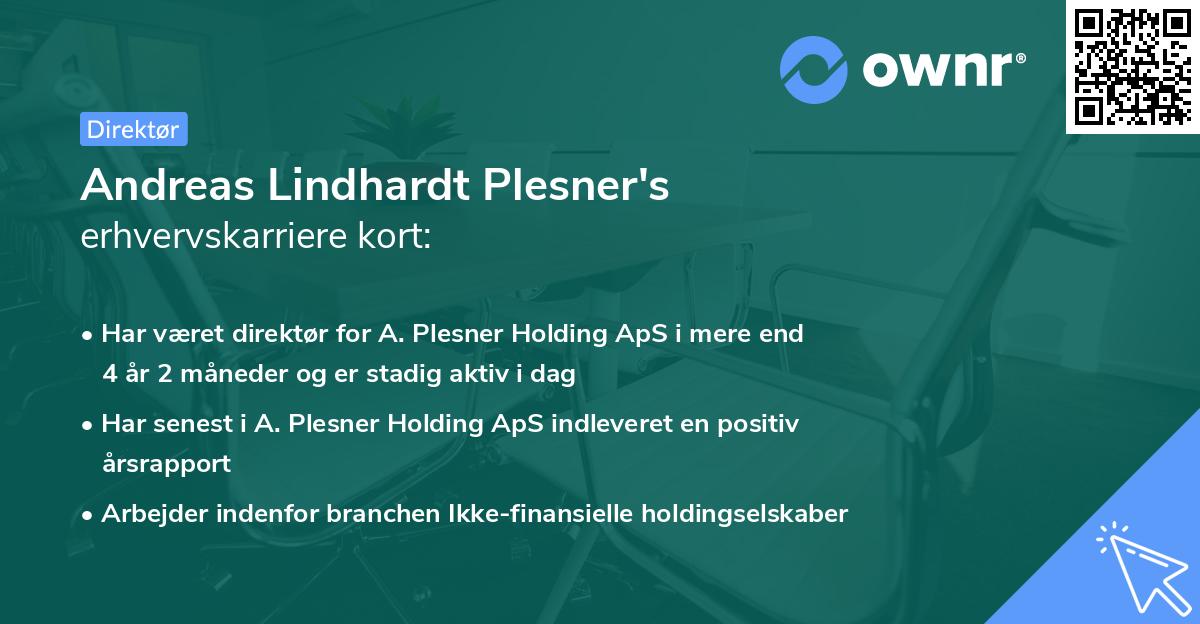 Andreas Lindhardt Plesner's erhvervskarriere kort