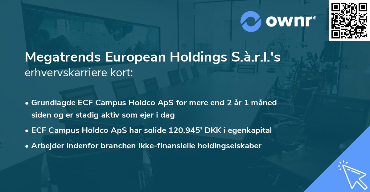 Megatrends European Holdings S.à.r.l.'s erhvervskarriere kort