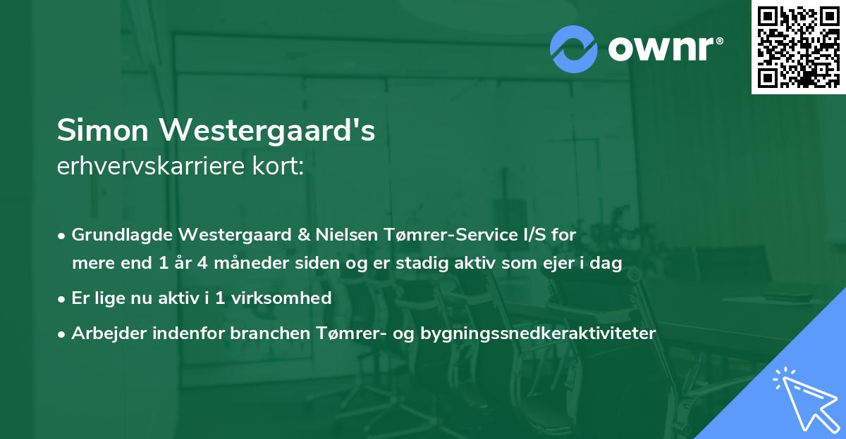 Simon Westergaard's erhvervskarriere kort