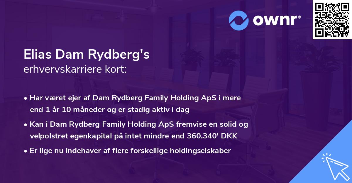 Elias Dam Rydberg's erhvervskarriere kort