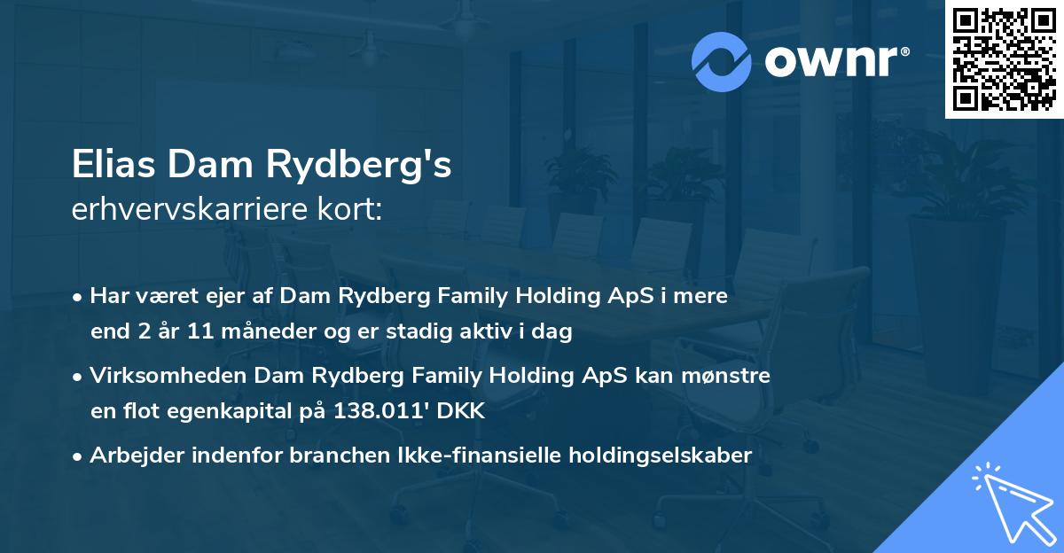 Elias Dam Rydberg's erhvervskarriere kort