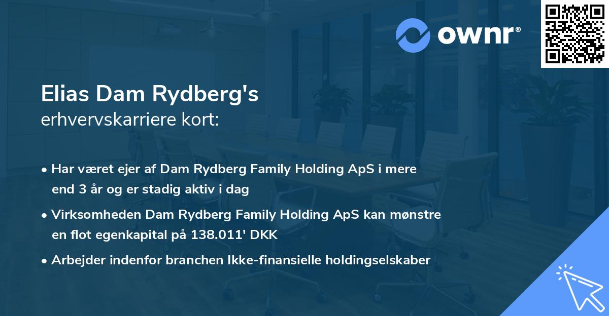 Elias Dam Rydberg's erhvervskarriere kort